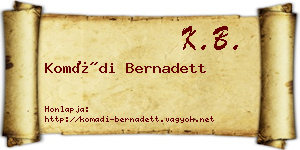 Komádi Bernadett névjegykártya