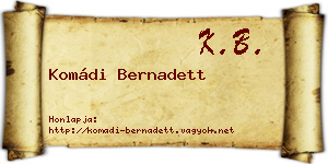 Komádi Bernadett névjegykártya