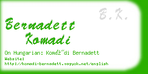 bernadett komadi business card